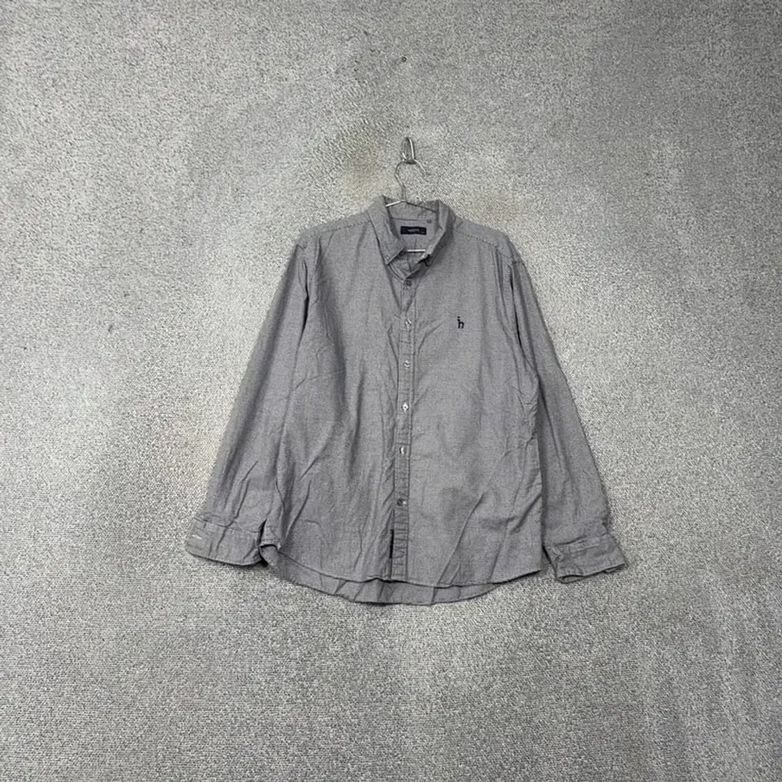 해지스 라이트 그레이 체크 로고 셔츠 110 상품이미지1