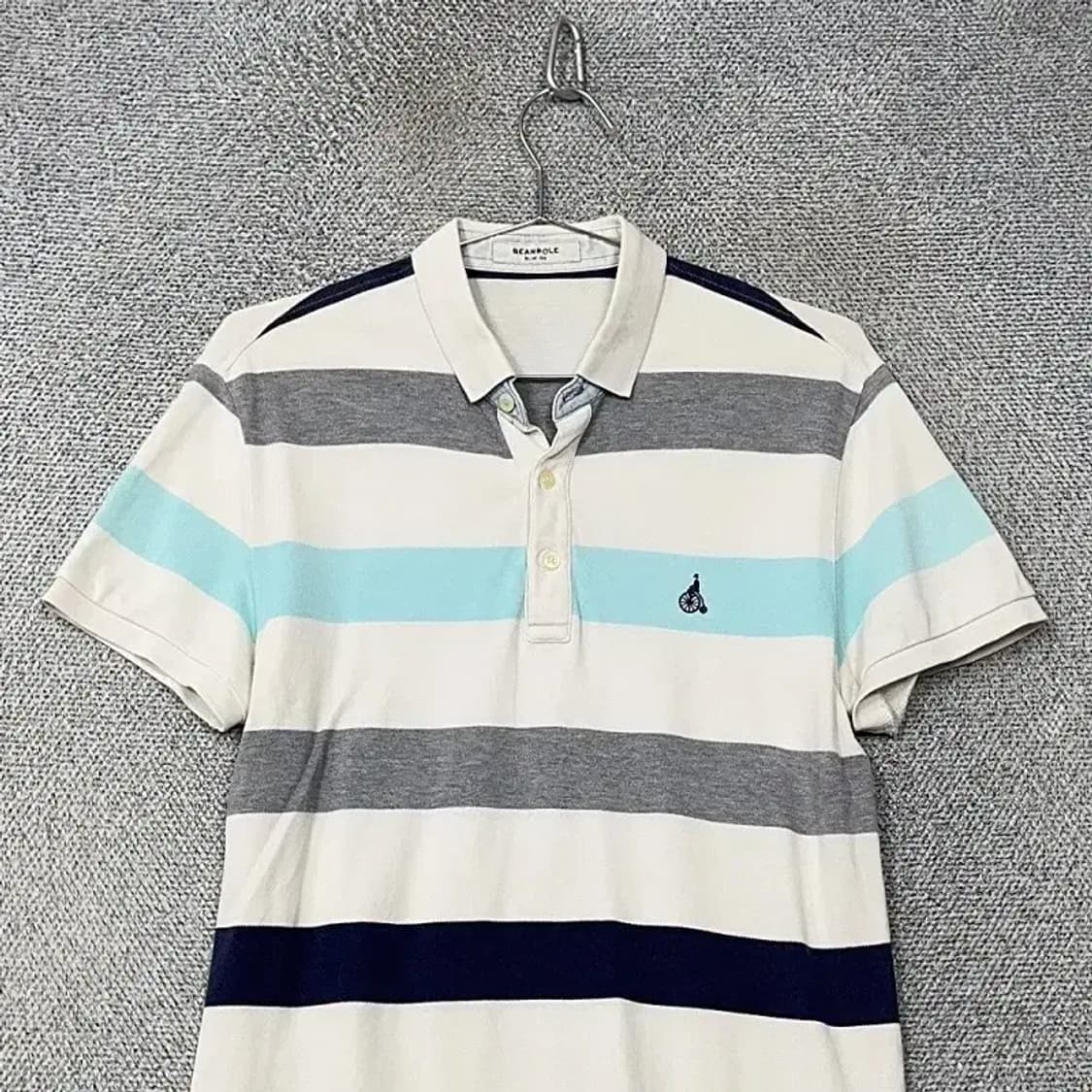 빈폴 스트라이프 슬림핏 반팔 카라티 100 상품이미지3