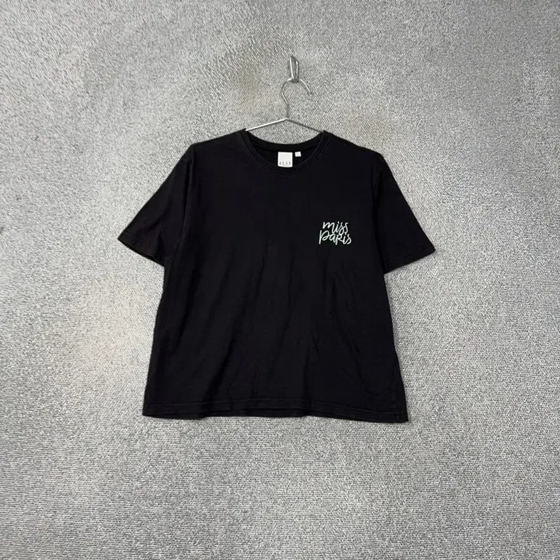 엘르 파리스 오버핏 블랙 반팔 티 L 상품이미지1