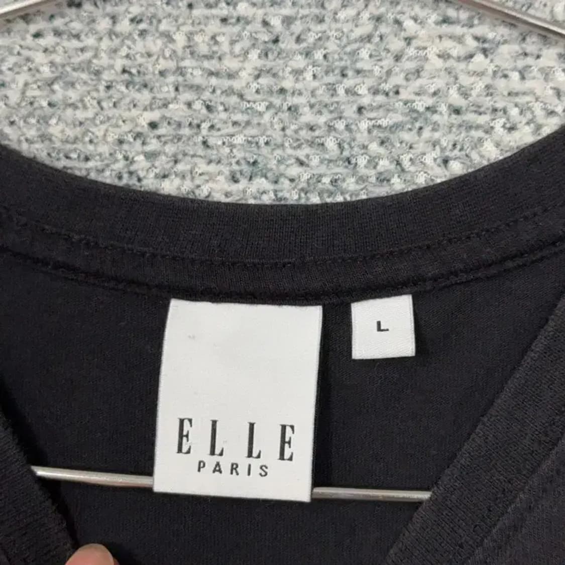 엘르 파리스 오버핏 블랙 반팔 티 L 상품이미지5