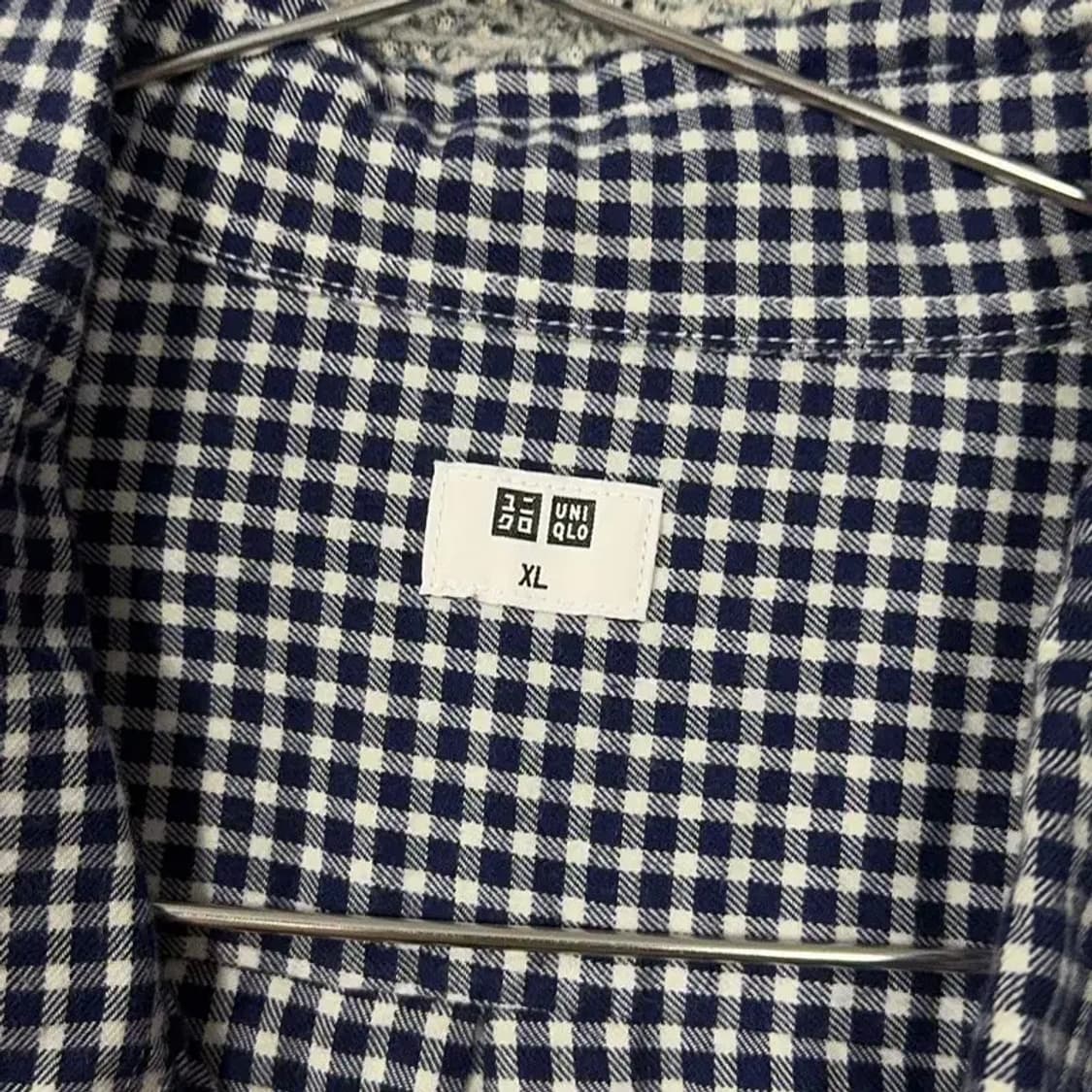 유니클로 캐주얼 블랙 체크 셔츠 XL 상품이미지3