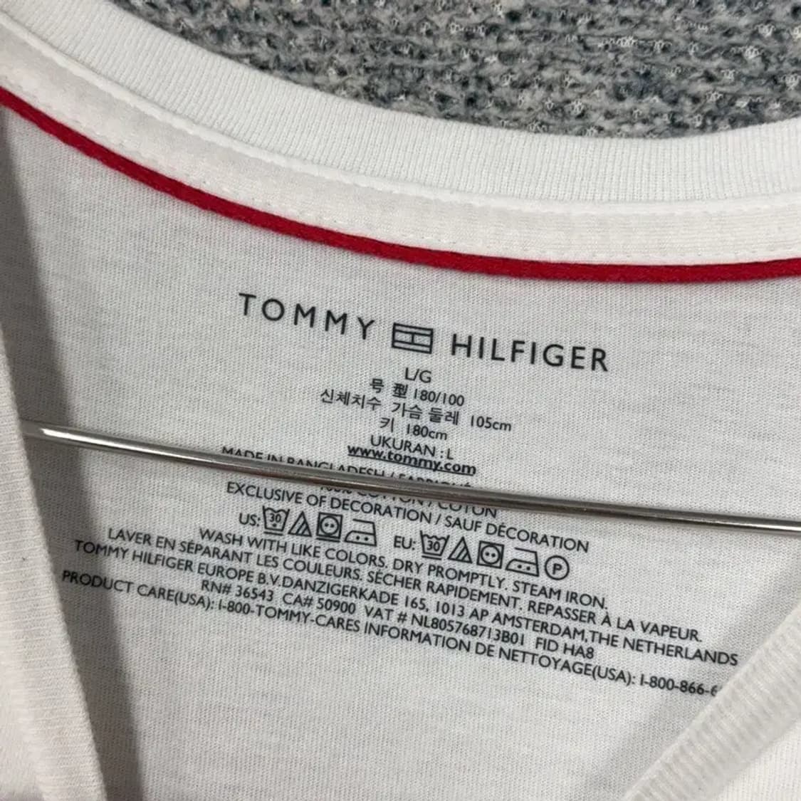 타미힐피거 화이트 로고 반팔티 100 상품이미지5