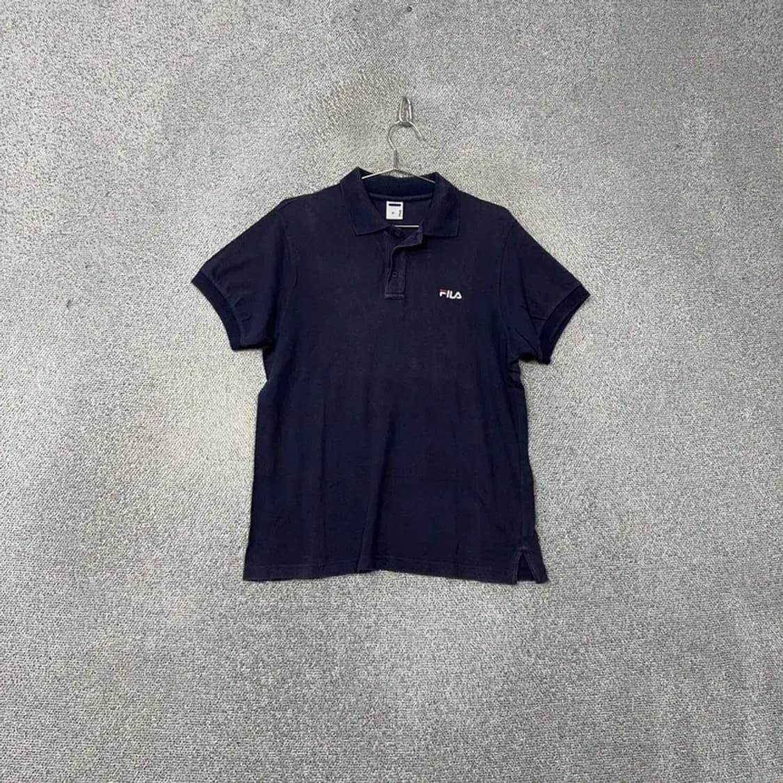 휠라 네이비 로고 코튼 반팔 카라티 M 상품이미지1