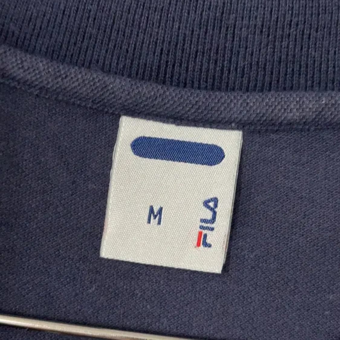 휠라 네이비 로고 코튼 반팔 카라티 M 상품이미지3