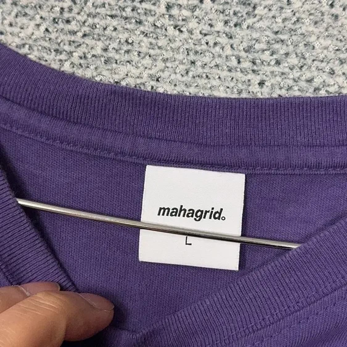 마하그리드 프린팅 퍼플 반팔 티 L 상품이미지3