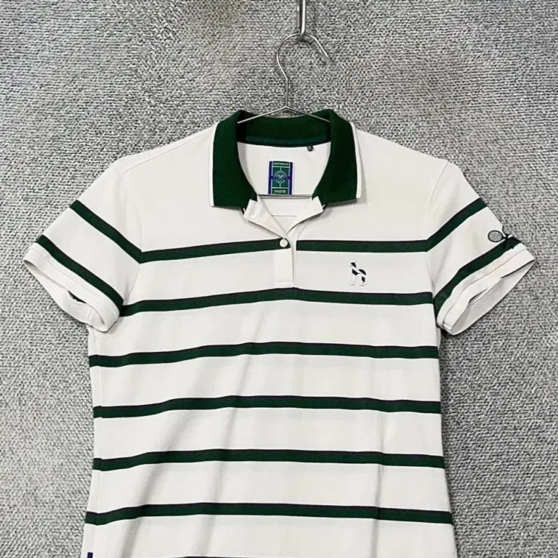 해지스 테니스 로고 스트라이프 화이트 반팔 카라티 90-165 상품이미지3