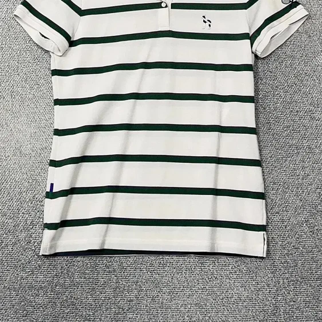 해지스 테니스 로고 스트라이프 화이트 반팔 카라티 90-165 상품이미지4