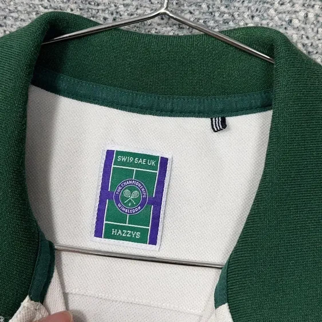 해지스 테니스 로고 스트라이프 화이트 반팔 카라티 90-165 상품이미지5