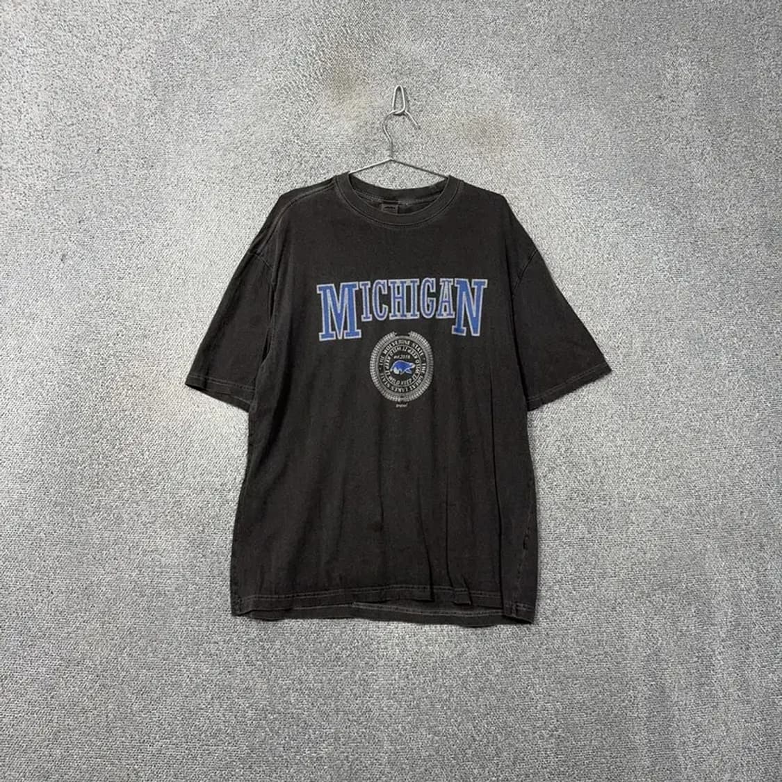트래블 미시간 프린팅 피그먼트 반팔 티 L 상품이미지1