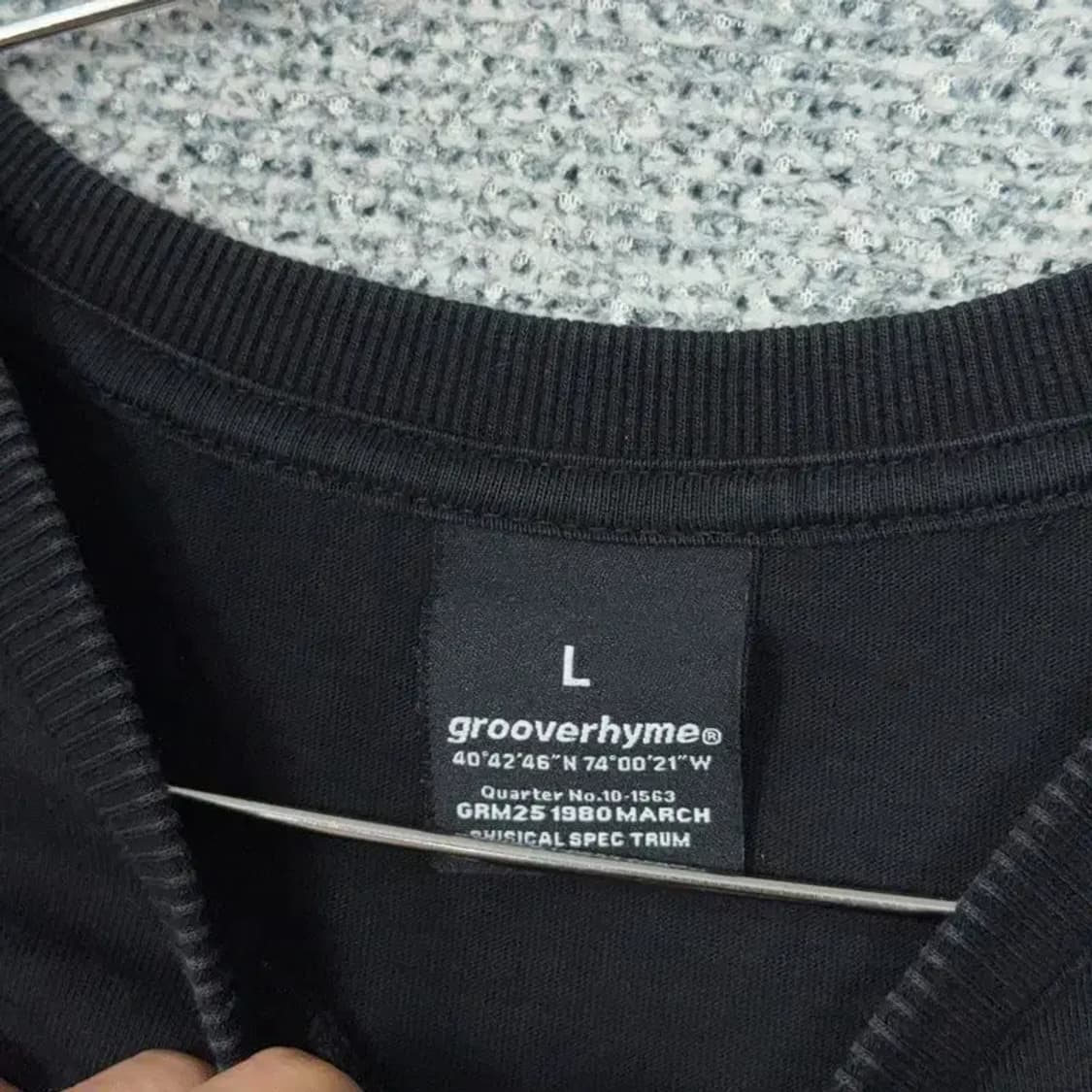 그루브라임 백프린팅 로고 블랙 반팔 티 L 상품이미지3