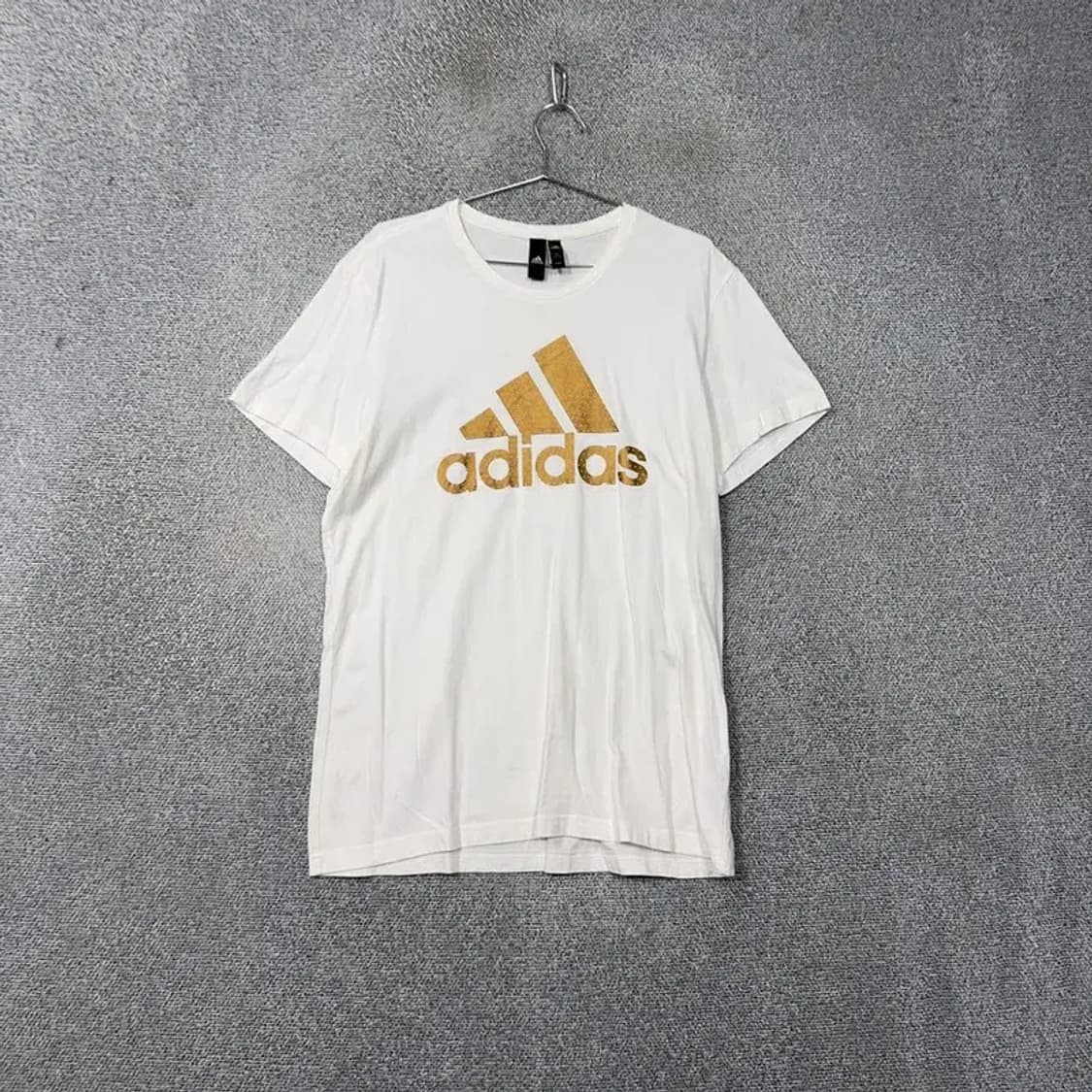 아디다스 골드 빅로고 프린팅 화이트 반팔 티 2XL 상품이미지1