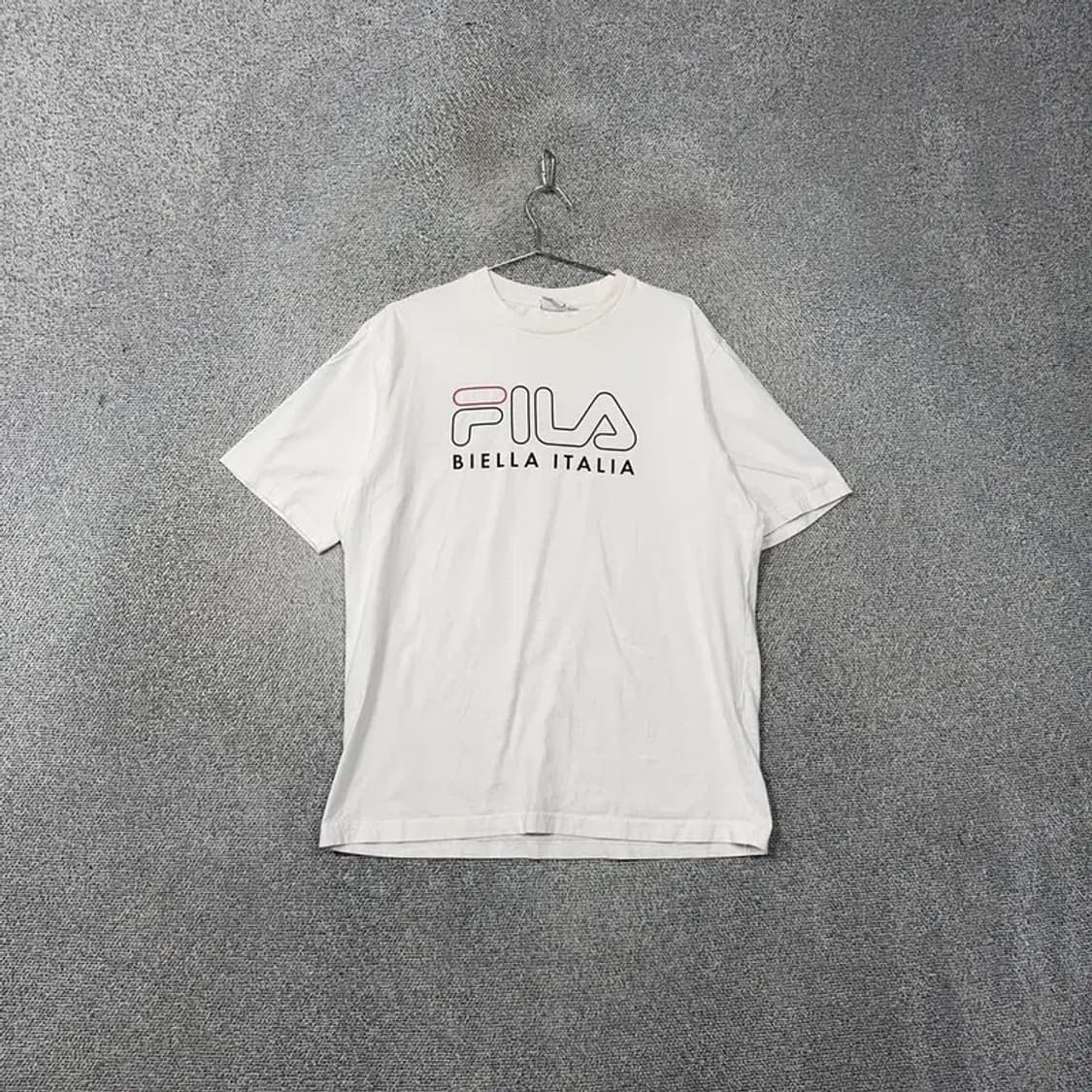 휠라 프린팅 화이트 반팔 티 LARGE 상품이미지1