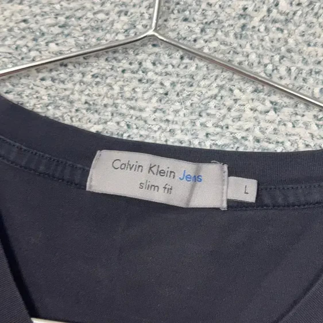 캘빈클라인 네이비 스펠 로고 반팔티 L 상품이미지5