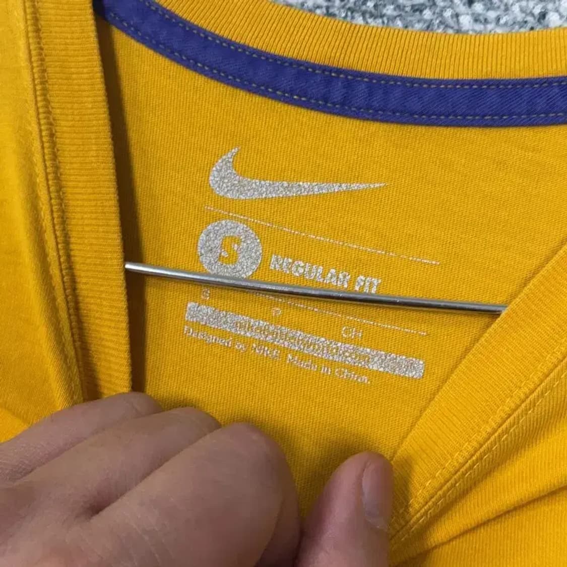 나이키 빅로고 프린팅 옐로우 반팔 티 S 상품이미지3