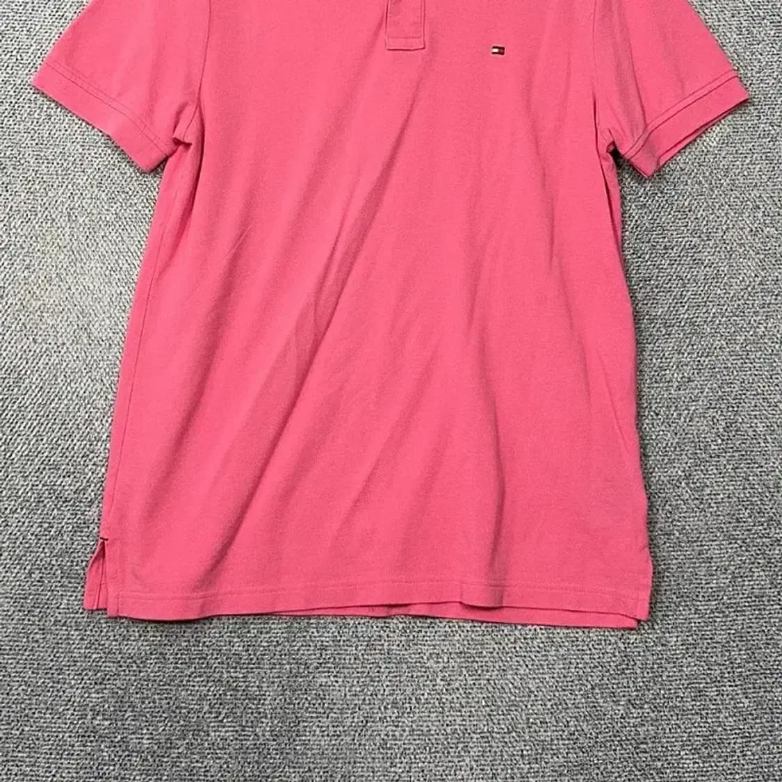 타미힐피거 핑크 로고 캐주얼 남성 반팔 카라티 M 상품이미지4