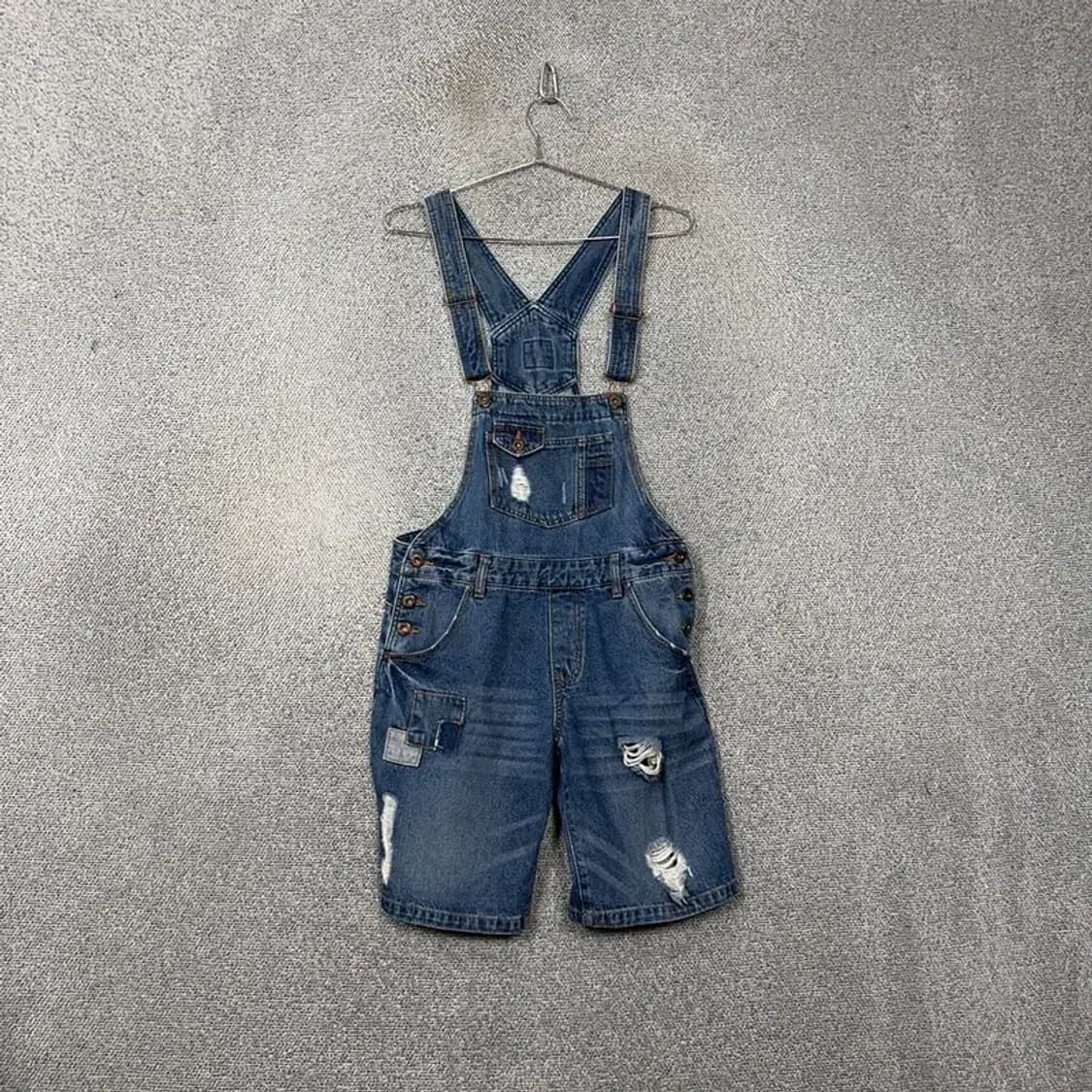 게스 블루 빈티지 포켓 데님 멜빵 점프수트 64(26) 상품이미지1