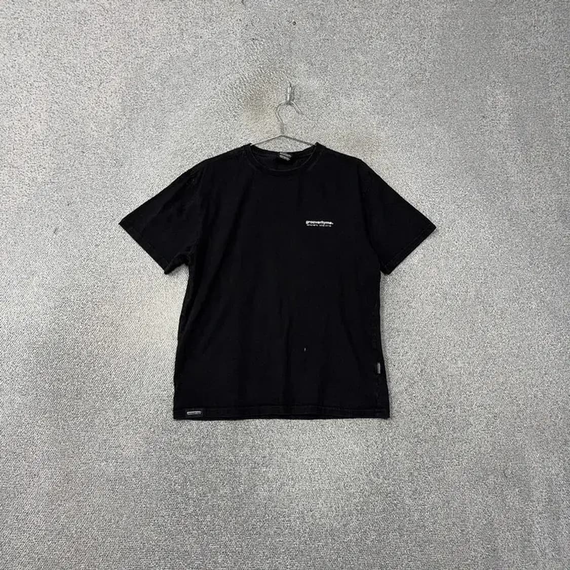 그루브라임 백프린팅 캐주얼 블랙 반팔 티 M 상품이미지1