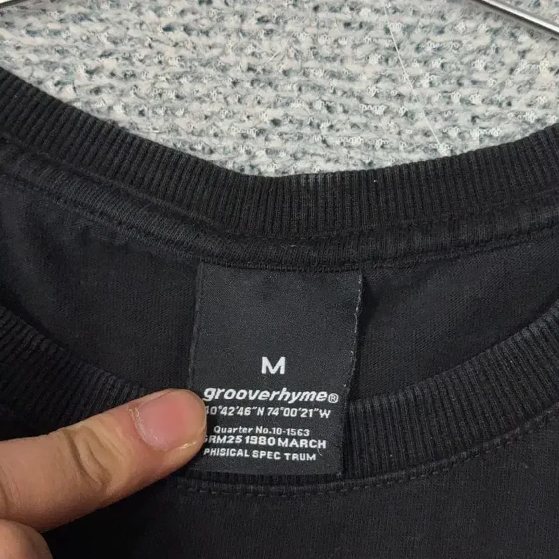 그루브라임 백프린팅 캐주얼 블랙 반팔 티 M 상품이미지3