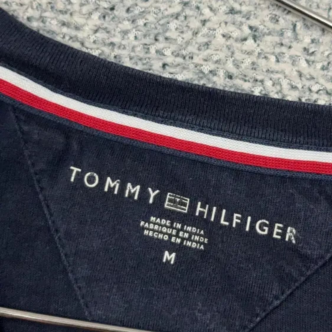 타미힐피거 로고 캐주얼 남성 네이비 반팔 티 M 상품이미지4