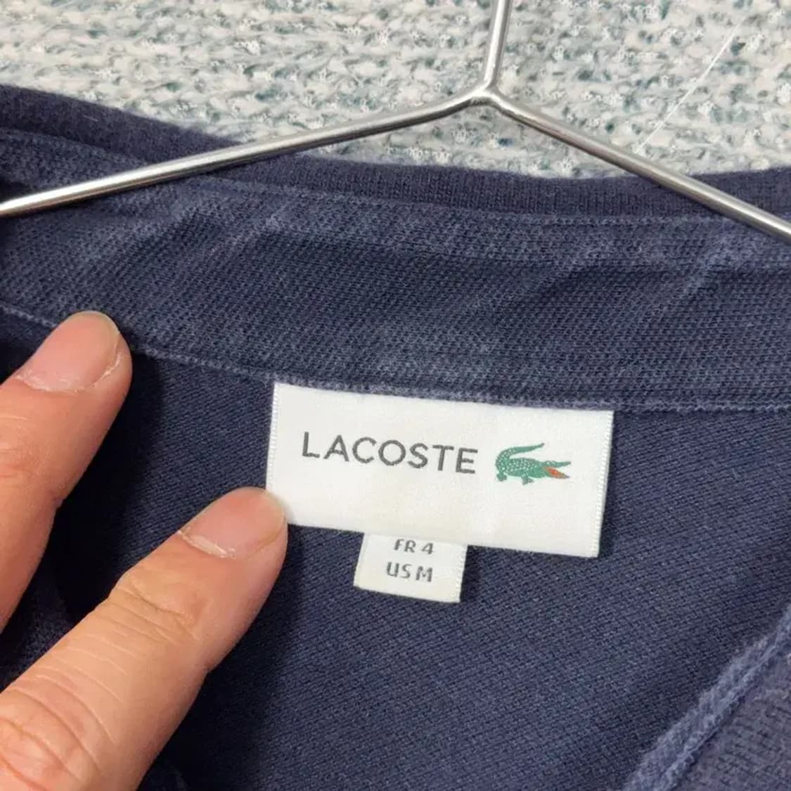 라코스테 네이비 로고 남성 반팔 카라티 100 상품이미지3