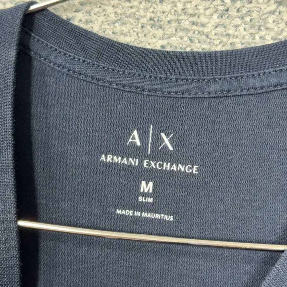 알마니 익스체인지 로고 네이비 반팔 티 M 상품이미지3