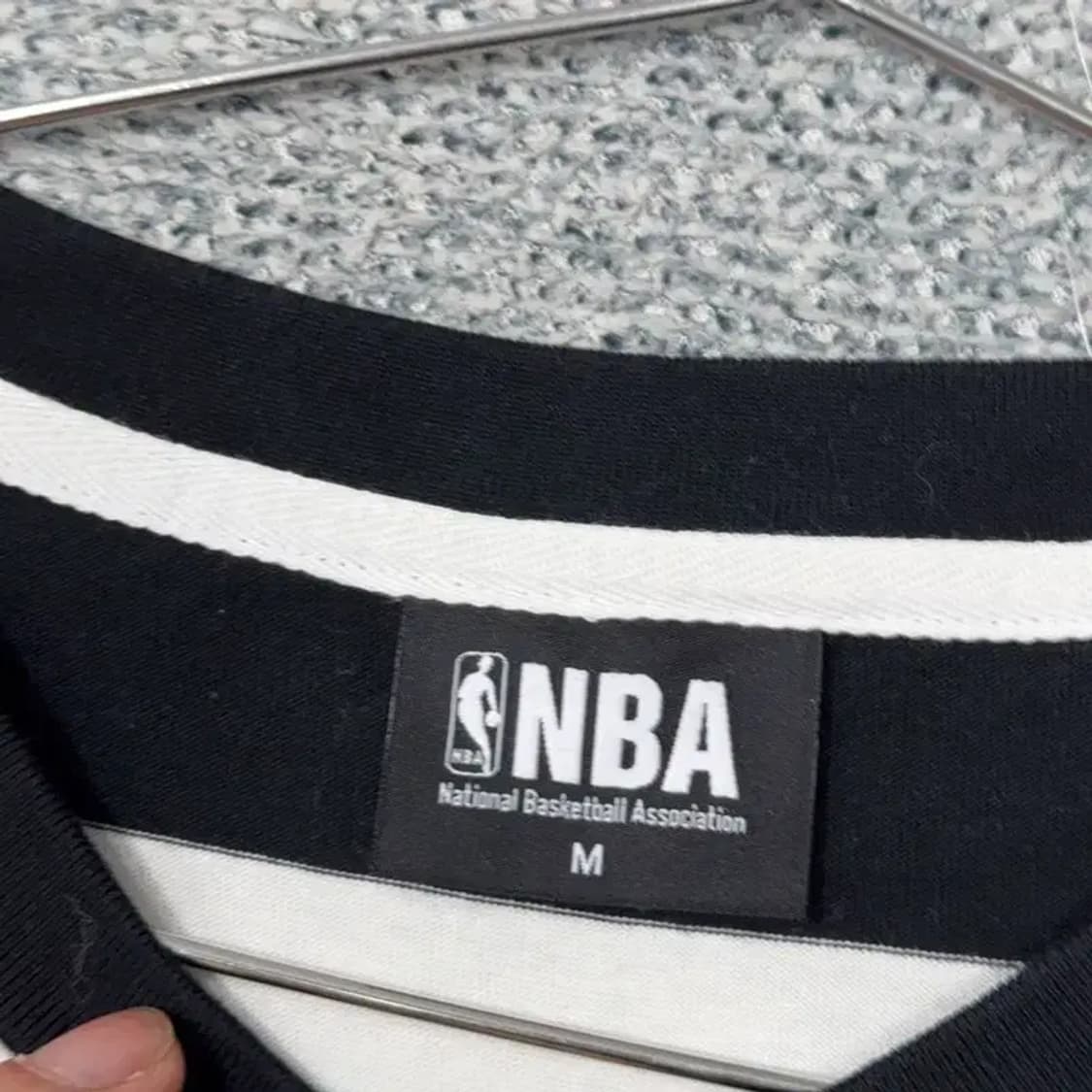 NBA 시카고불스 로고 스트라이프 5부 오버핏 반팔티 M 상품이미지3