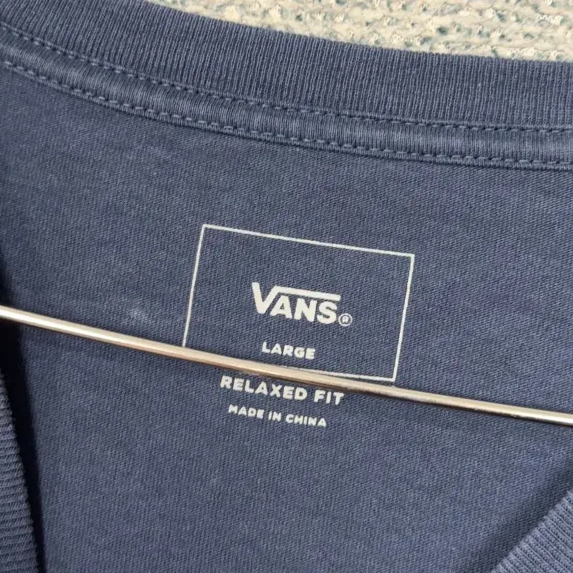 반스 프린팅 네이비 반팔 티 LARGE 상품이미지3