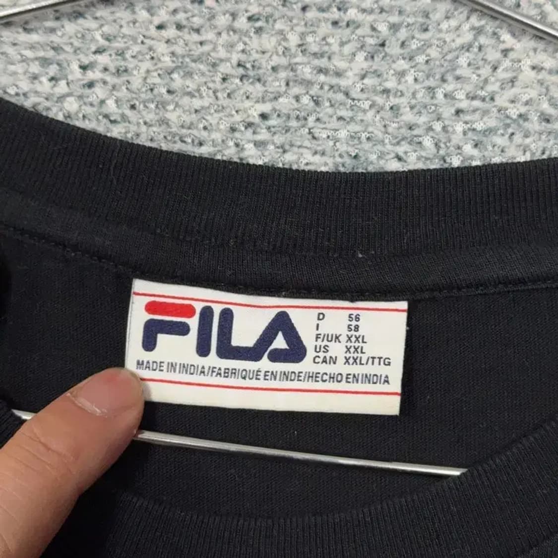 휠라 프린팅 블랙 반팔 티 XXL 상품이미지4