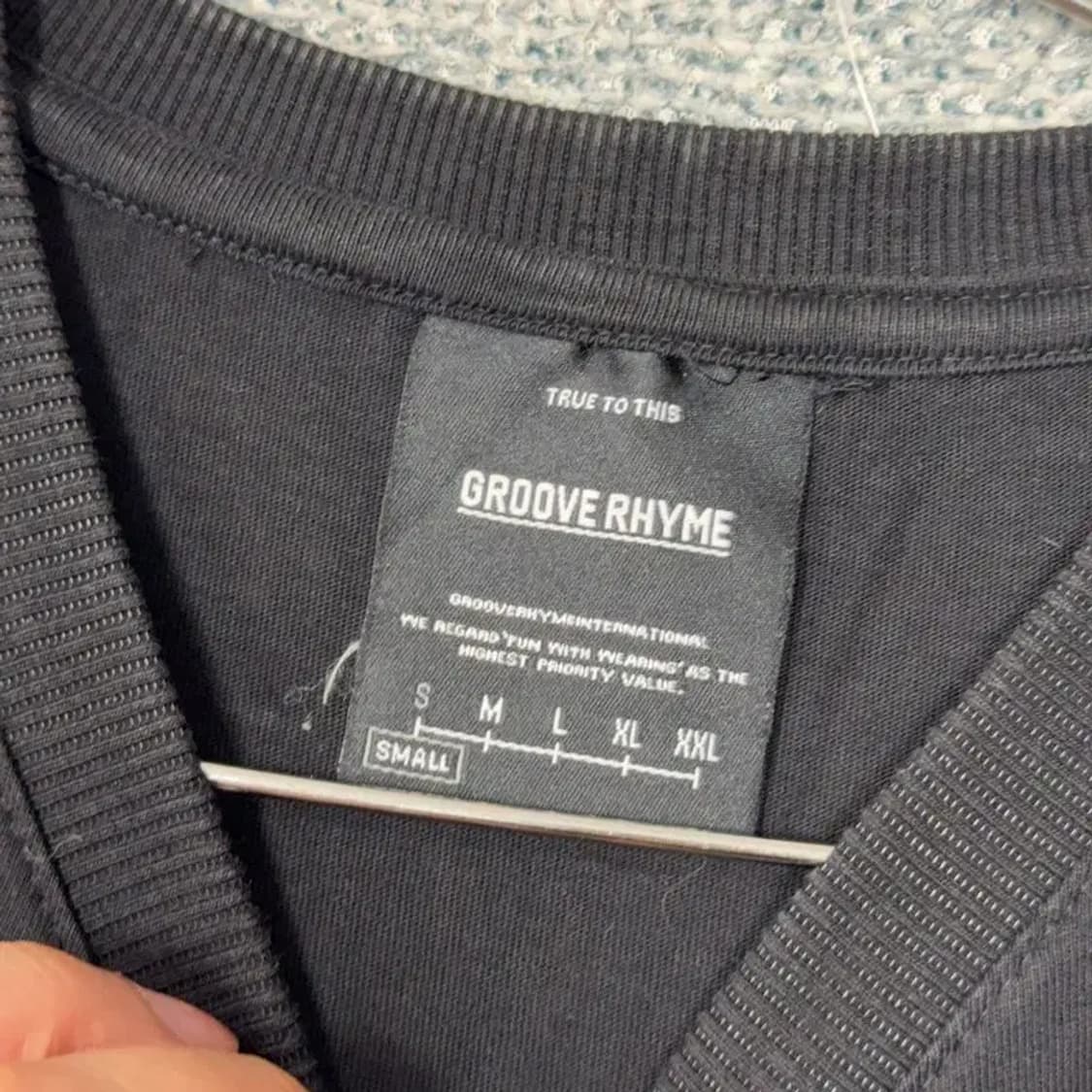 그루브라임 로고 프린팅 블랙 반팔 티 S 상품이미지3