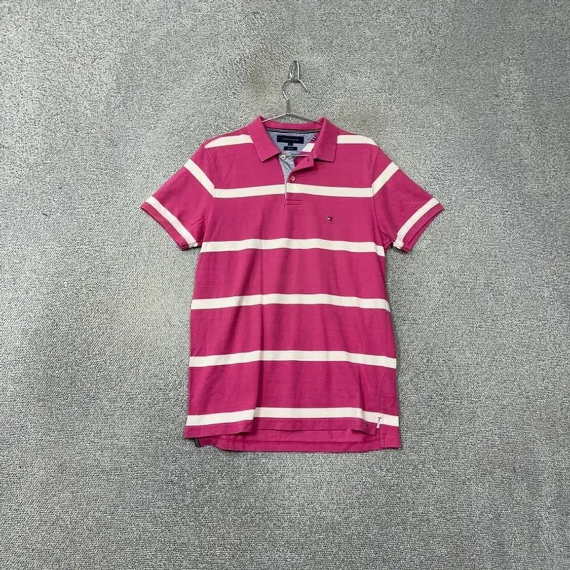 타미힐피거 스트라이프 로고 반팔 카라티 L 상품이미지1