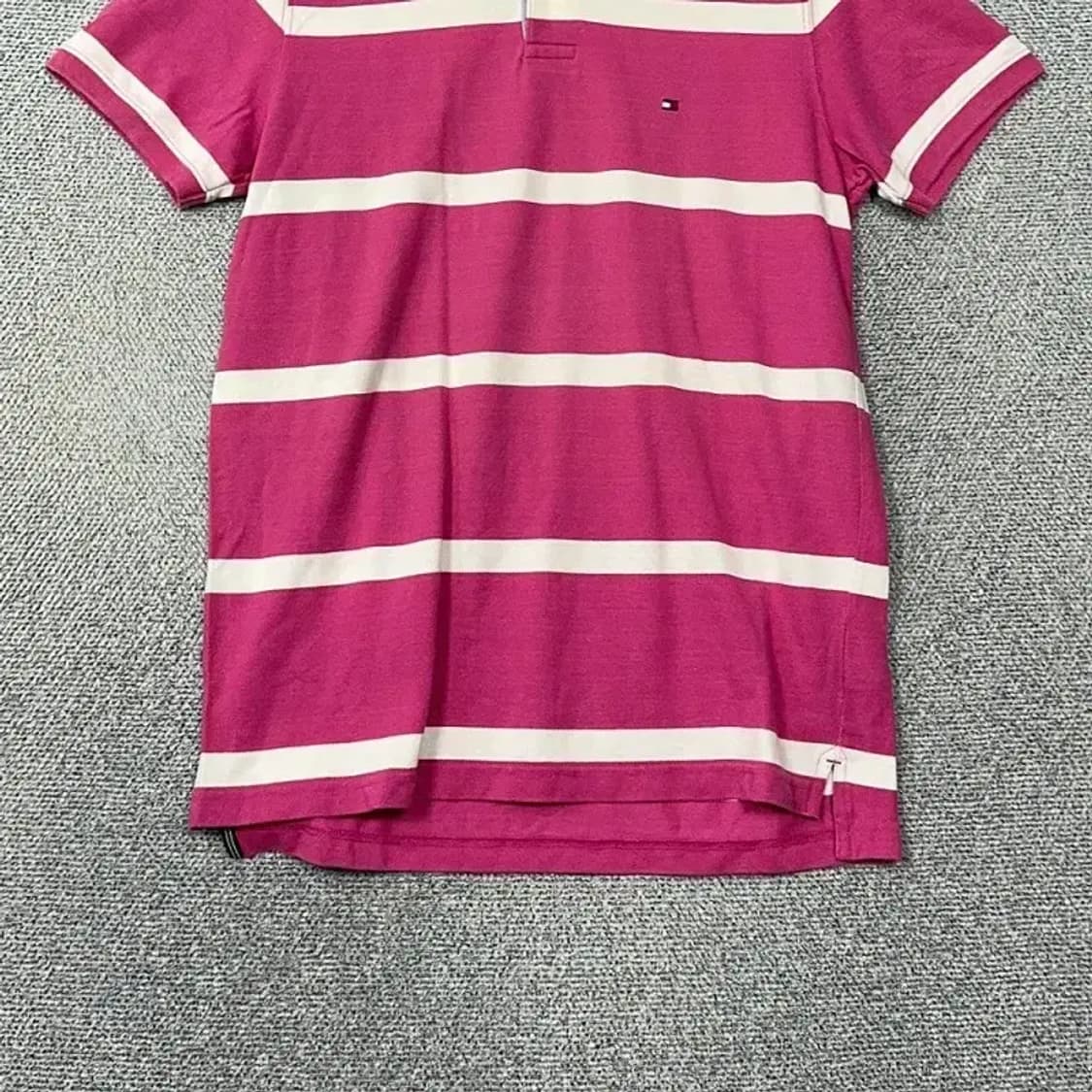 타미힐피거 스트라이프 로고 반팔 카라티 L 상품이미지4
