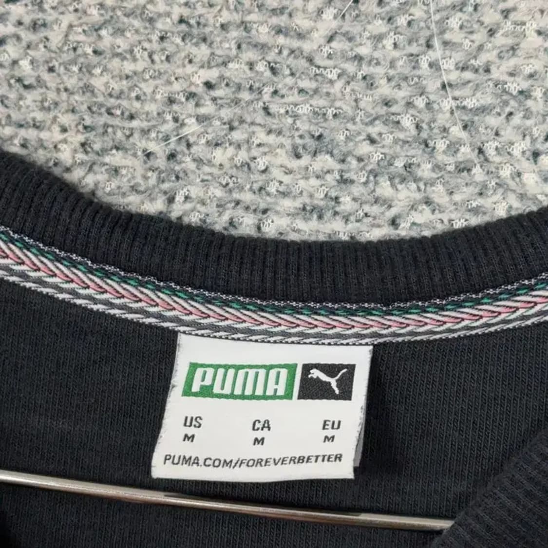 푸마 블랙 로고 오버핏 반팔 티 M 상품이미지3