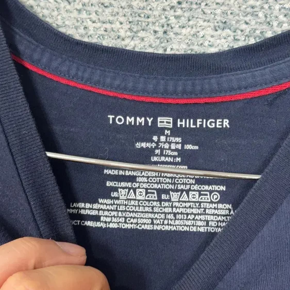 타미힐피거 네이비 로고 캐주얼 반팔 티 M 상품이미지5