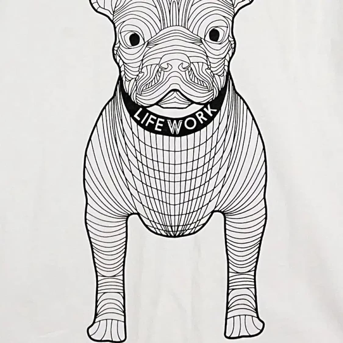 라이프워크 프린팅 화이트 반팔 티 S 상품이미지3