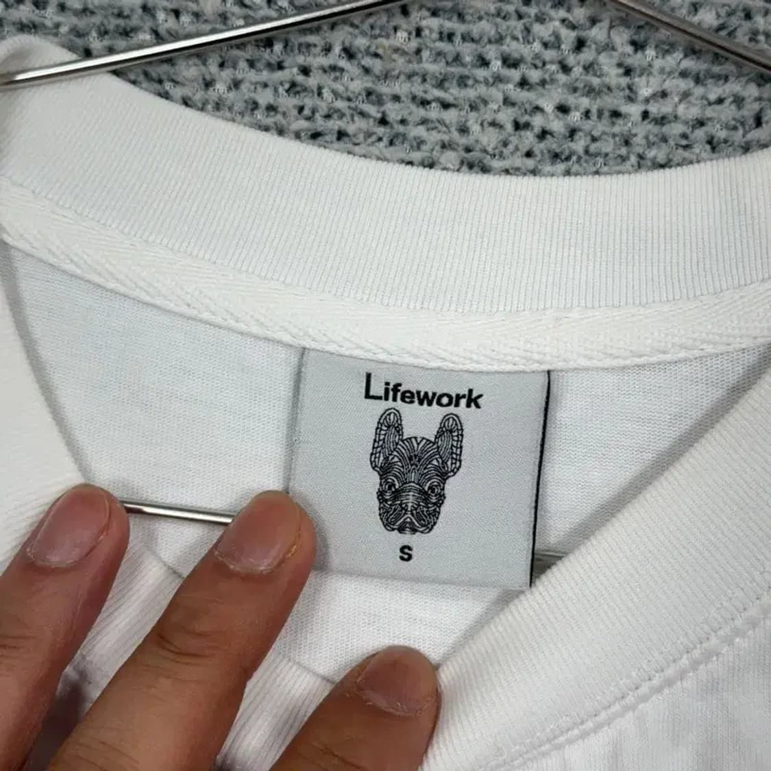 라이프워크 프린팅 화이트 반팔 티 S 상품이미지4