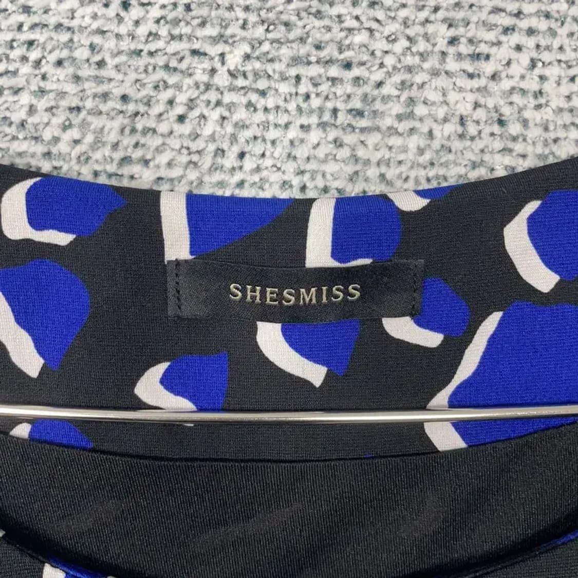 쉬스미스 네이비 블루 패턴 벨티드 원피스 77 상품이미지6