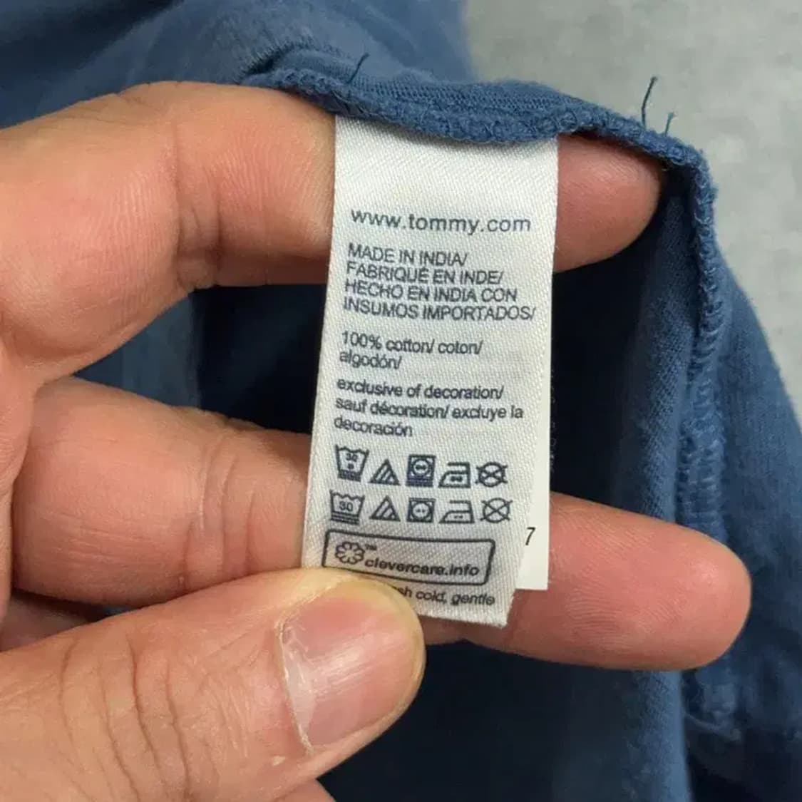 타미힐피거 청록 로고 캐주얼 반팔 티 M 상품이미지4