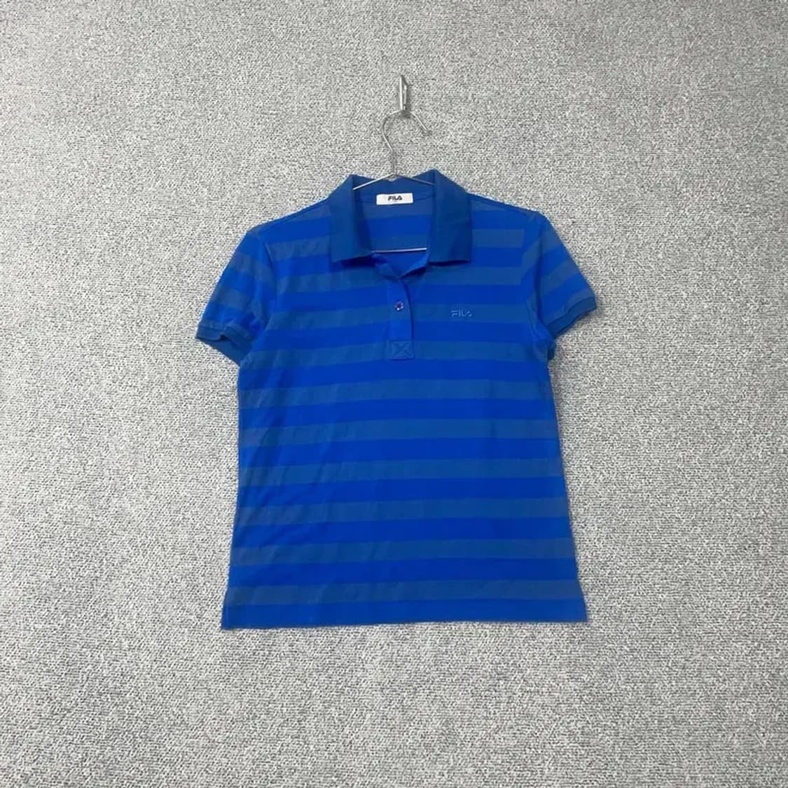 휠라 스트라이프 블루 로고 기능성 반팔 카라티 95 상품이미지1