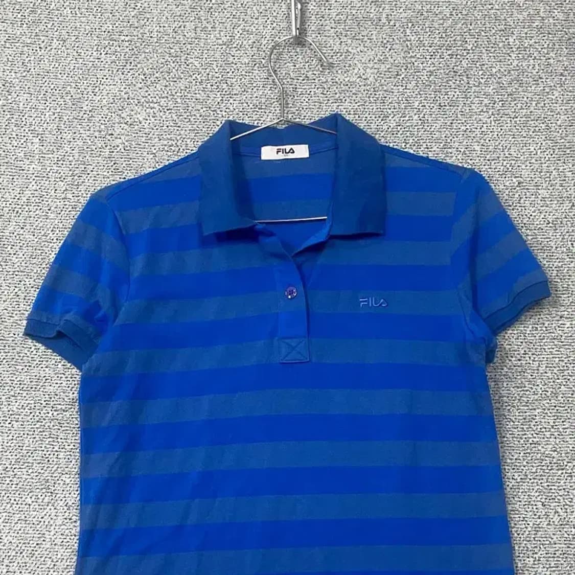 휠라 스트라이프 블루 로고 기능성 반팔 카라티 95 상품이미지3