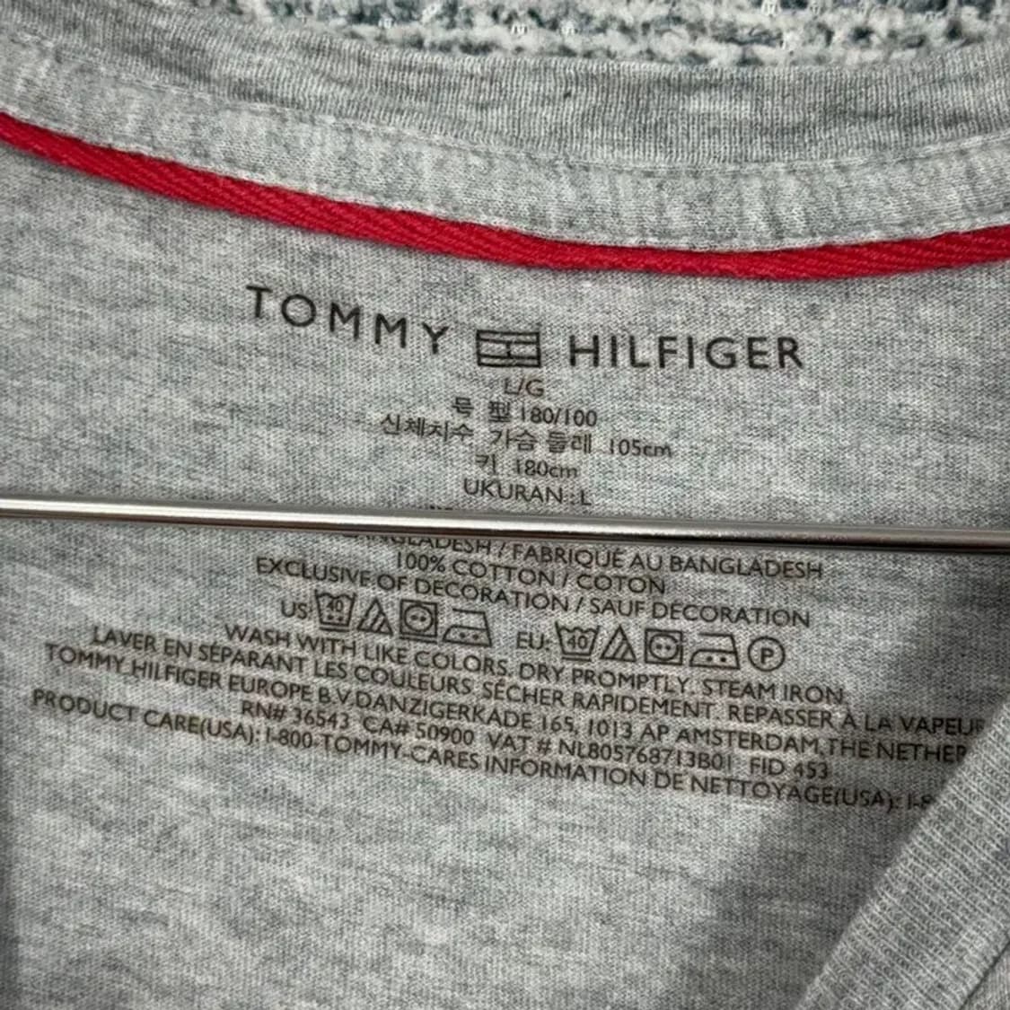 타미힐피거 라이트 그레이 로고 반팔 티 L 상품이미지3