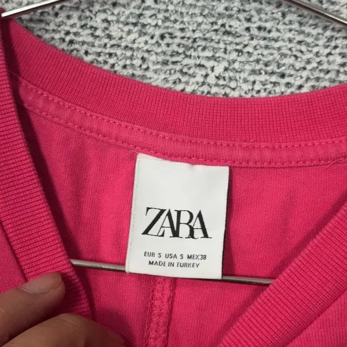 자라 핑크 포켓 캐주얼 반팔티 S 상품이미지3
