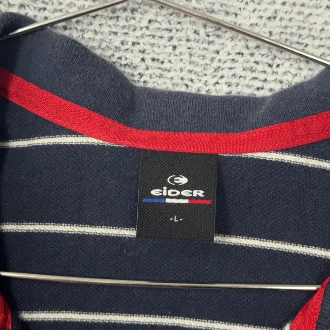 아이더 스트라이프 네이비 로고 반팔 카라티 L 상품이미지5