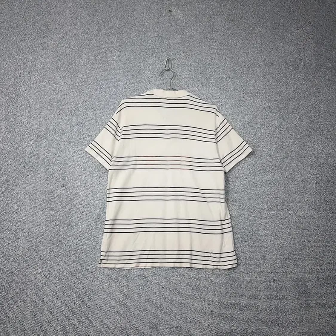캘빈클라인 스트라이프 베이지 로고 반팔 카라티 M 상품이미지2