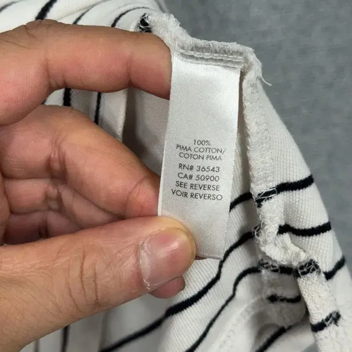 캘빈클라인 스트라이프 베이지 로고 반팔 카라티 M 상품이미지4