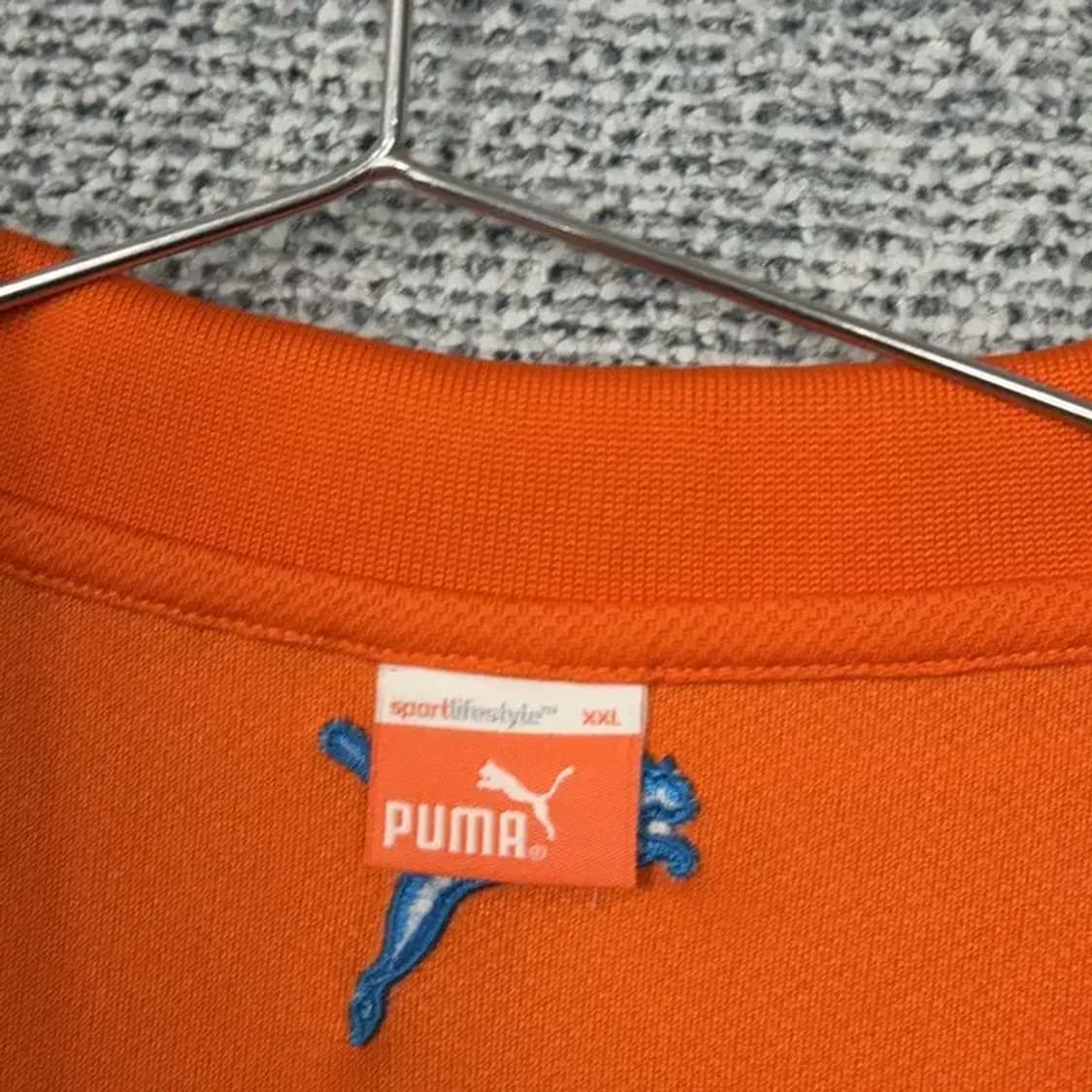 푸마 오렌지 로고 기능성 반팔 카라티 XXL 상품이미지3
