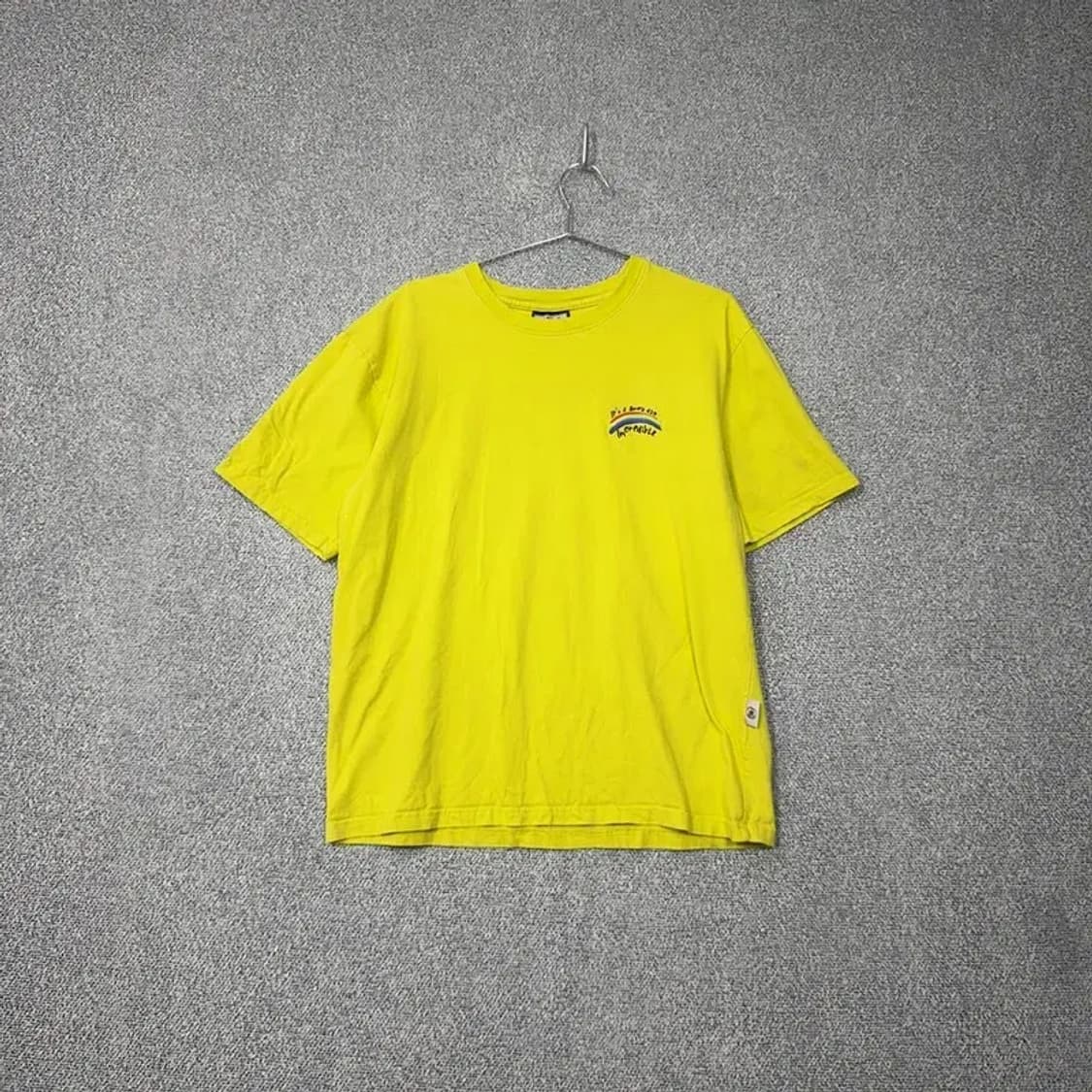 빌라봉 로고 오버핏 옐로우 반팔 티 LARGE 상품이미지1