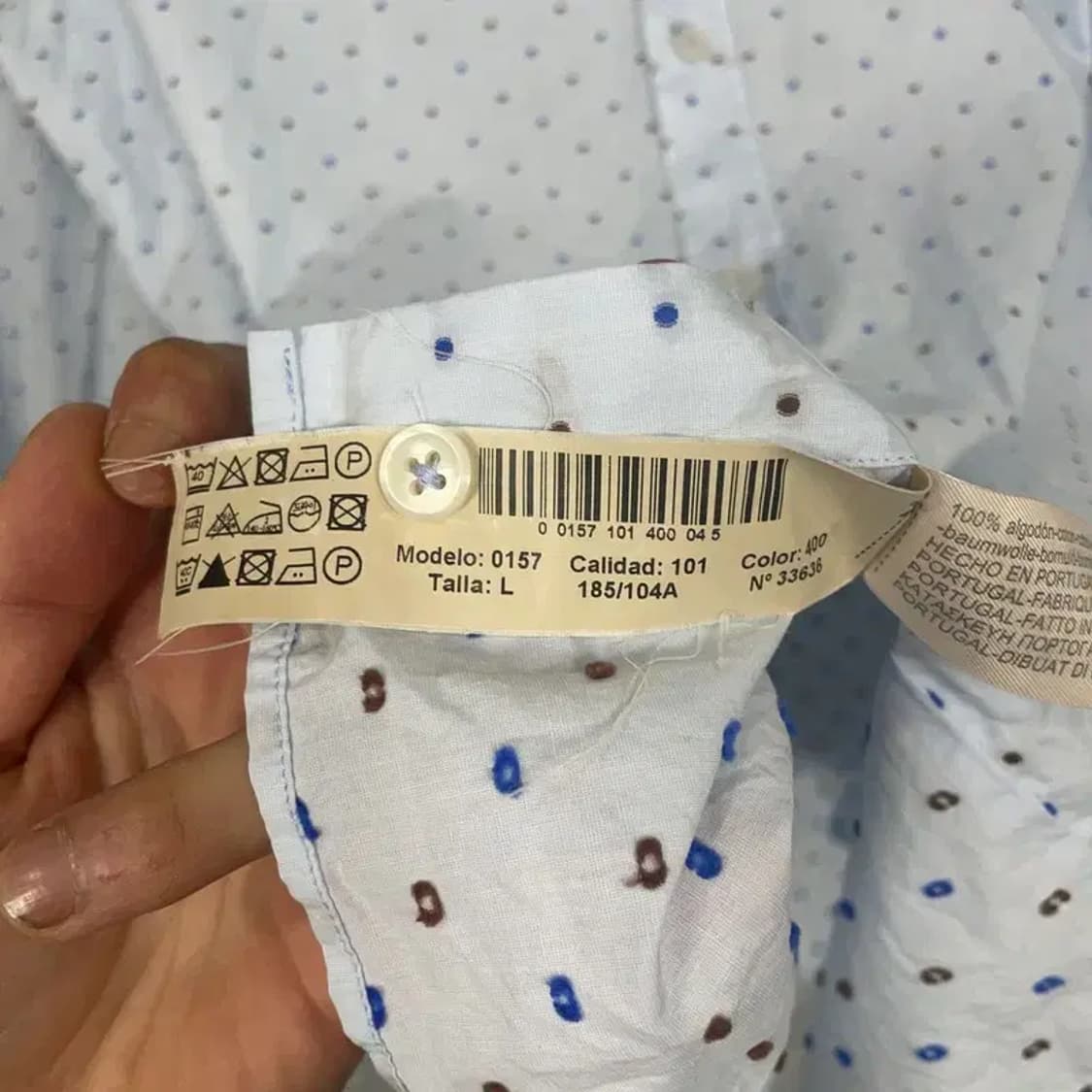 마시모두띠 도트 라이트 블루 셔츠 L 상품이미지3