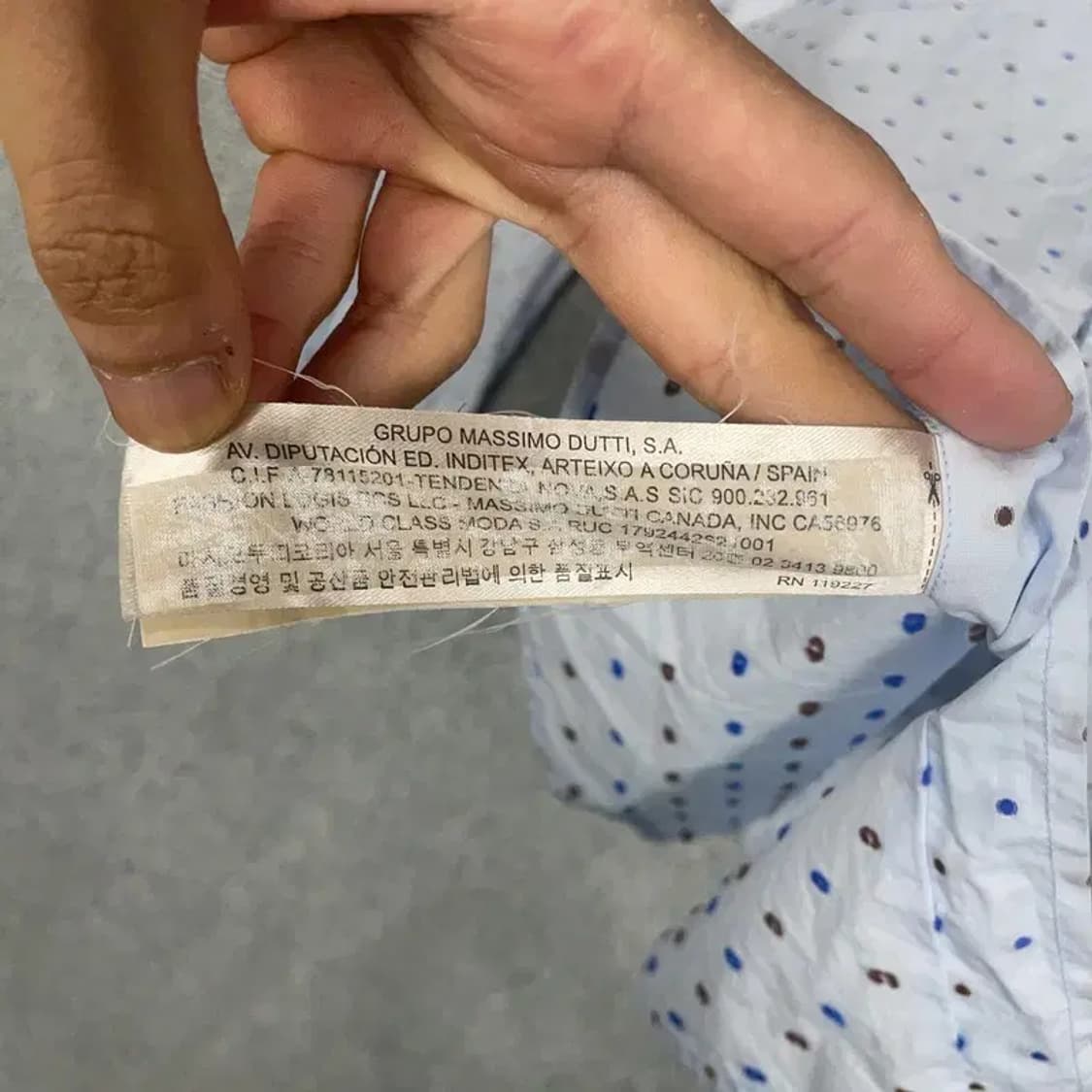 마시모두띠 도트 라이트 블루 셔츠 L 상품이미지5