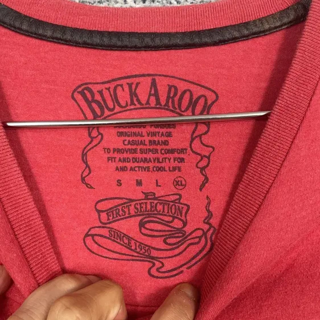버커루 포켓 레드 반팔 티 XL 상품이미지5