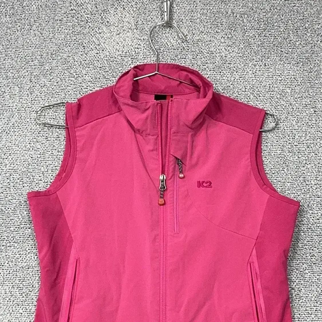 K2 핑크 로고 바람막이 조끼 85 상품이미지3